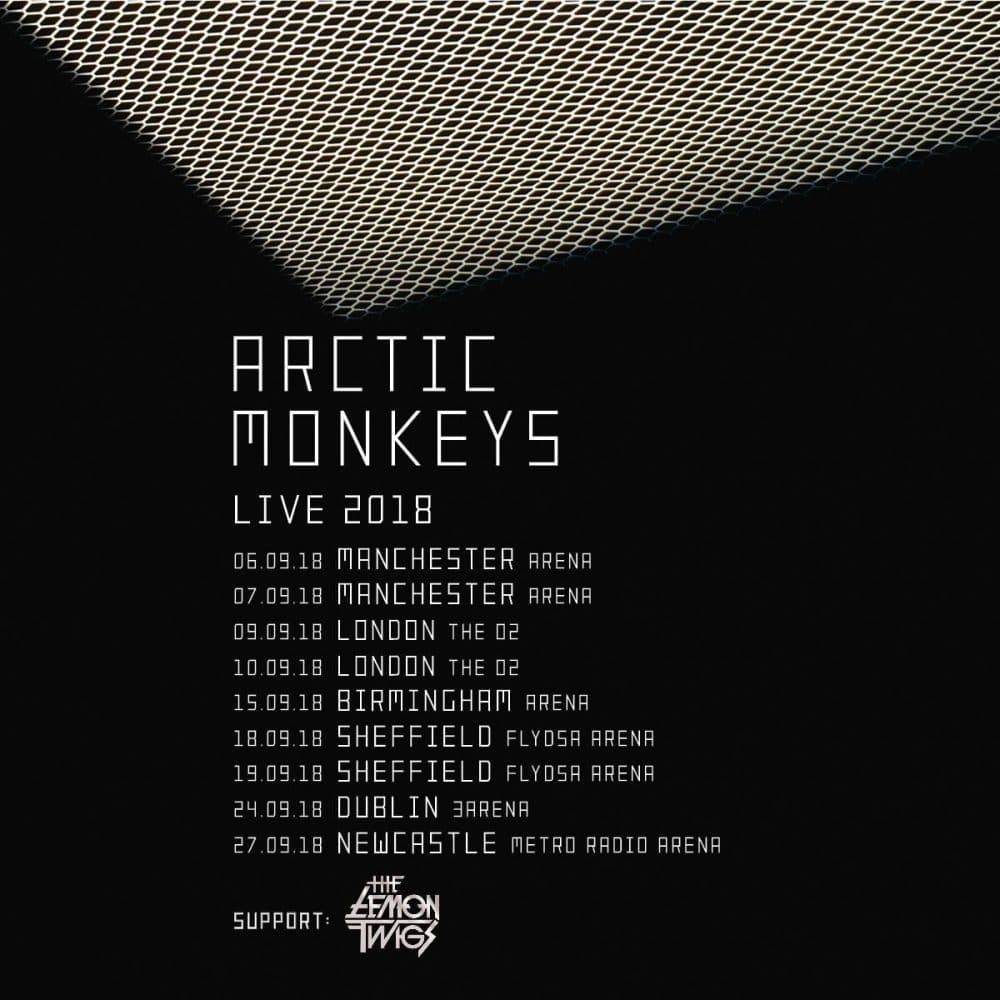 Arctic Monkeys September 2018 UK tour