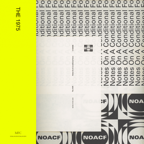 The 1975 notes on a conditional form cover artwork